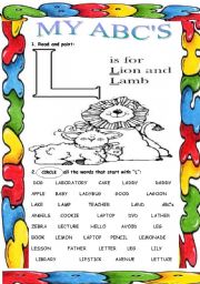 English Worksheet: My ABCs ( L)