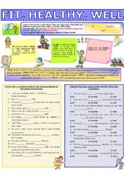 English Worksheet: COLLOCATION 48 - FIT, HEALTHY, WELL