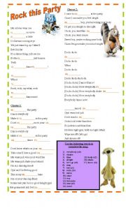 English Worksheet: Rock this party (From Ice Age 2)