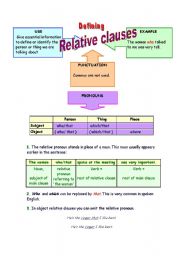 English Worksheet: Relative clauses (3 sheets)