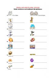 English Worksheet: Singular & Plural Nouns