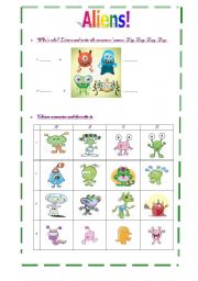 English Worksheet: Aliens!