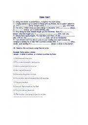 English worksheet: test 3