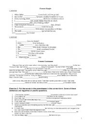 English Worksheet: present simple or continuous
