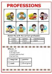 English Worksheet: PROFESSIONS