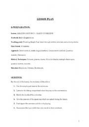 English worksheet: lesson plan sample 2