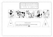 English Worksheet: Farm animals/puppets