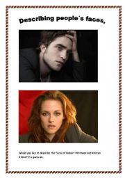 English Worksheet: Twilight: describing characters faces