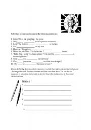 English Worksheet: present continous