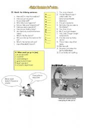 English Worksheet: Medical Vocabulary for tourists 3