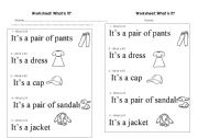 English Worksheet: clothes