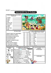 English Worksheet: Boule And Bills Day At The Beach
