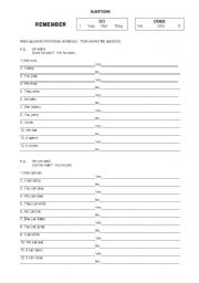 English worksheet: Questions using auxiliaries