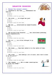 English Worksheet: RELATIVE PRONOUNS