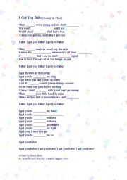 English worksheet: Sonny & Chers I Got You Babe Song Activity