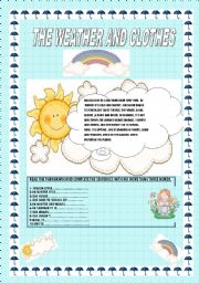 English Worksheet: THE WEATHER AND CLOTHES