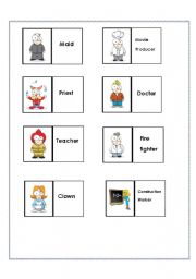 English Worksheet: OCCUPATIONS DOMINOES GAME