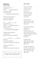 English worksheet: stand by me