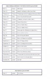 English Worksheet: HOLIDAYS DE MEXICO AND THE UNITED STATES