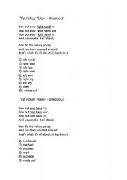 English worksheet: Hokey Pokey Lyrics