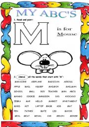 English Worksheet: My ABCs ( M )