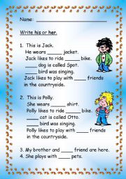 English Worksheet: His or Her