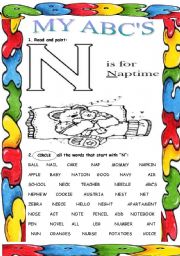 English Worksheet: My ABCs ( N )