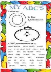 English Worksheet: My ABCs ( O )