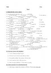 English worksheet: Test level B