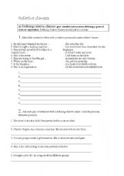 English Worksheet: relatives exercises