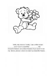 English worksheet: Teddy, the little bear