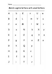 English Worksheet: Matching Alphabets