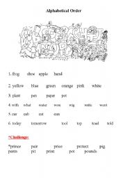 English worksheet: Alphabetical Order