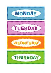 English Worksheet: days of the week for the calendar