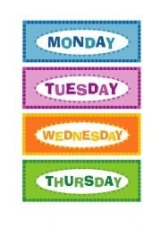 days of the week for the calendar