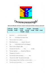 English worksheet: Oooowowouough!
