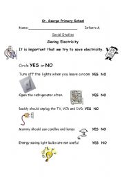 English Worksheet: Electricity worksheet