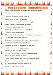 English Worksheet: VOCABULARY PRACTICE - SYNONYMS