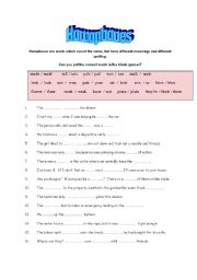 English Worksheet: Fun with Homophones