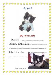English worksheet: My pet!! (cat)