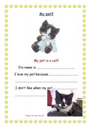 English Worksheet: My pet!! (cat)