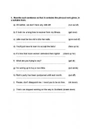 English Worksheet: Phrasal Verbs 1