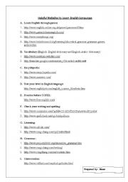 English Worksheet: Helpful websites for ESL
