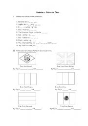English worksheet: Colors and flags
