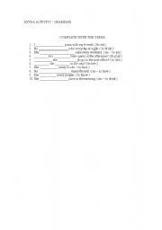 English Worksheet: Extra activity - verbs