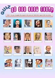 English Worksheet: Famous people in caricatures