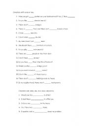 English Worksheet: Some, any and no