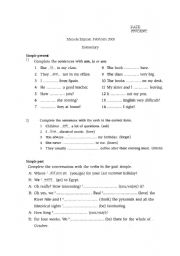English worksheet: elementary exam/test