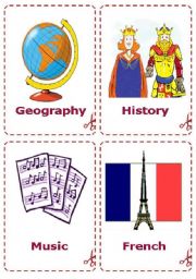 School Subjects - Flash-card