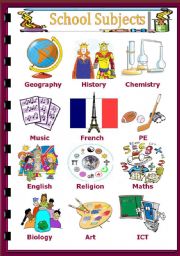 English Worksheet: School Subjects 